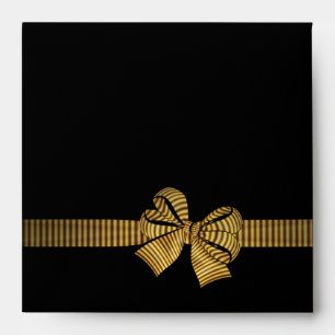 Black & Gold Bow Black Envelopes