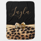 Black & Gold Bow Leopard Cheetah Animal Print
