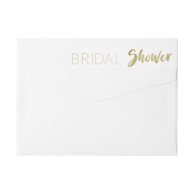 Black Gold Bridal Shower Wrap Around Label (Back)