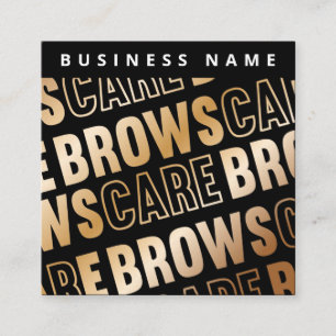 Black Gold Brows Aftercare PMU Brow Instructions Square Business Card