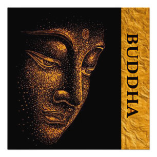 Black Gold Buddha Photo Print