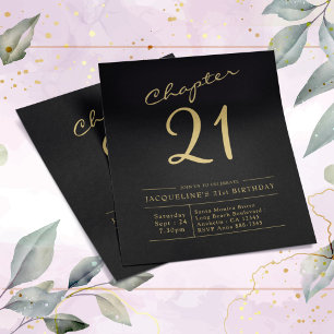 Black Gold Budget 21st Birthday Invitation Flyer