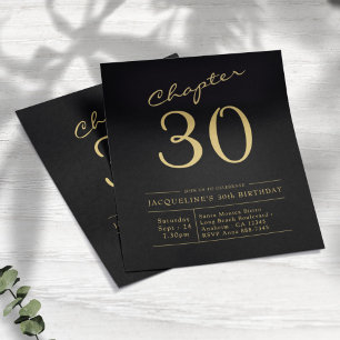 Black Gold Budget 30th Birthday Invitation Flyer