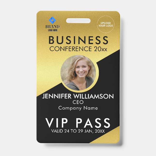 Black Gold Business Conference Exhibition Photo ID Badge (Front)