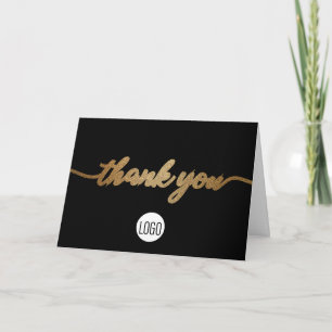 Black Gold business customer appreciation Custom Thank You Card