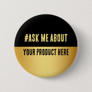 Black & Gold Business Launch Event 6 Cm Round Badge