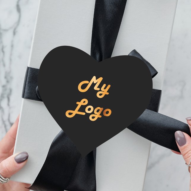Black gold business logo heart sticker (Creator Uploaded)