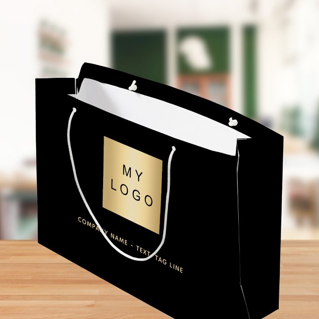 Black gold business logo large gift bag (Creator Uploaded)