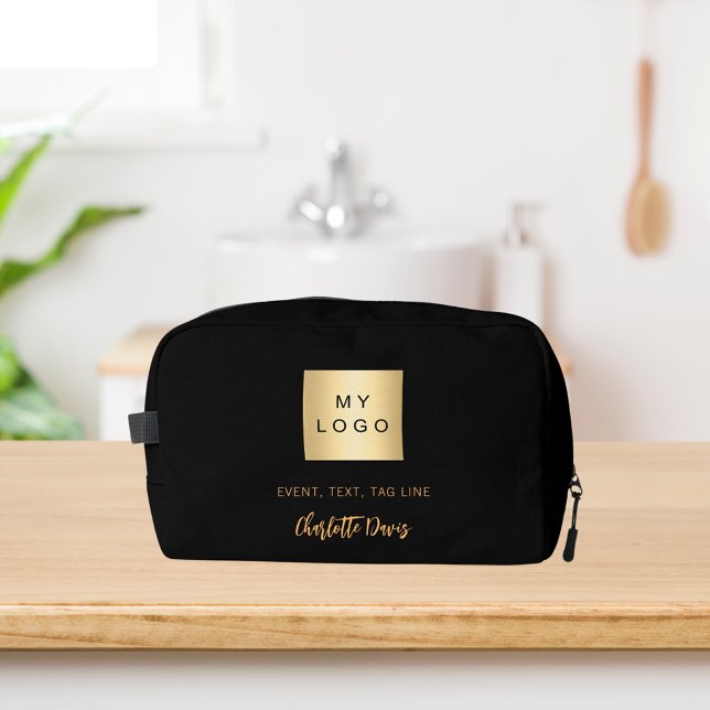 Black gold business logo name signature dopp kit (Creator Uploaded)