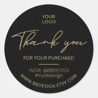 Black & Gold Business Logo Package Thank you