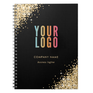 Black Gold Business Logo Promotional Notebook