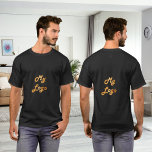 Black gold business logo T-Shirt<br><div class="desc">A black t-shirt.  Personalise and add your business logo,  both on the front and the back.</div>