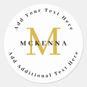 Black Gold Business Professional Logo Branding Classic Round Sticker