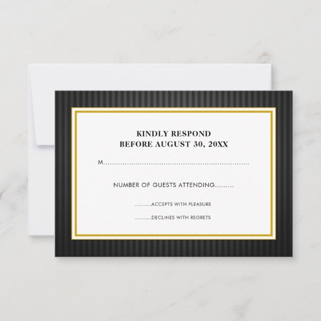 Black & Gold Business Professional RSVP (Front)