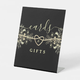 Black Gold Cards and Gifts Wedding Sign