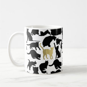 Black Gold Cats Coffee Mug