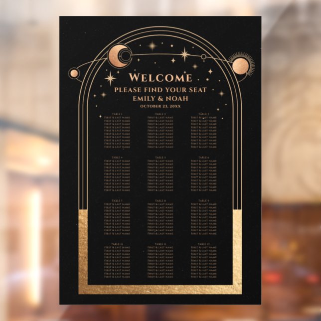 Black Gold Celestial Wedding Seating Chart (Sheet 2)