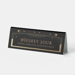 Black Gold Celestial Wedding Signature Drinks