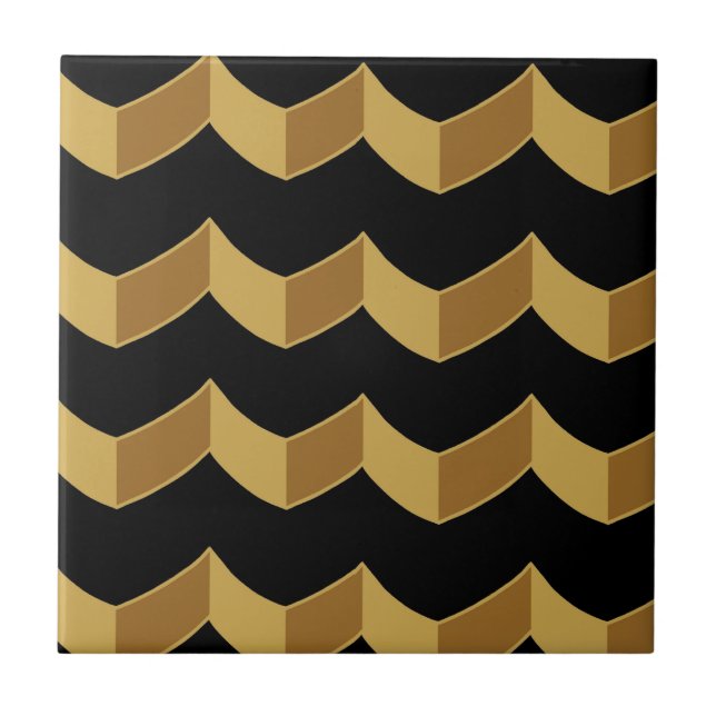Black Gold Ceramic Tile (Front)