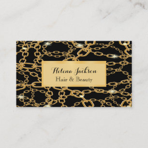 Black gold chains luxury jewelery classic business card