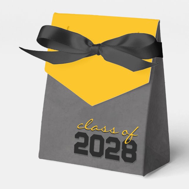 Black & Gold Chalkboard Graduation Gift Boxes (Front Side)