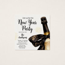 Black Gold Champagne Cheers New Years Eve Party