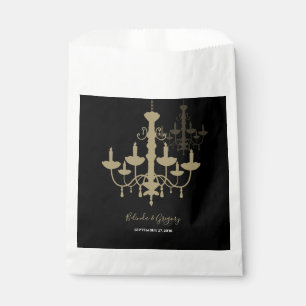 Black Gold Chandelier Wedding Favour Bag