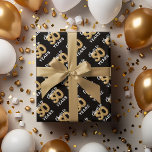Black Gold Cheers to 50 Years Birthday Wrapping Paper Sheet<br><div class="desc">Elegant fiftieth adult birthday wrapping paper featuring a stylish black background that can be changed to any colour,  gold sparkly glitter,  and the saying "cheers to 50 years" using fifty gold hellium balloons.</div>