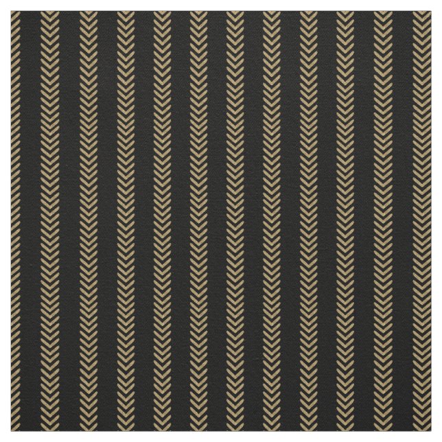 Black Gold Chevron Arrows Fabric (Swatch)
