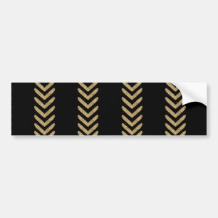 Black Gold Chevron Arrows Stripes Bumper Sticker