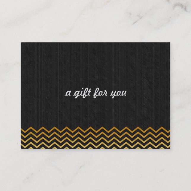 Black Gold Chevron Salon and Spa Gift Certificate (Front)