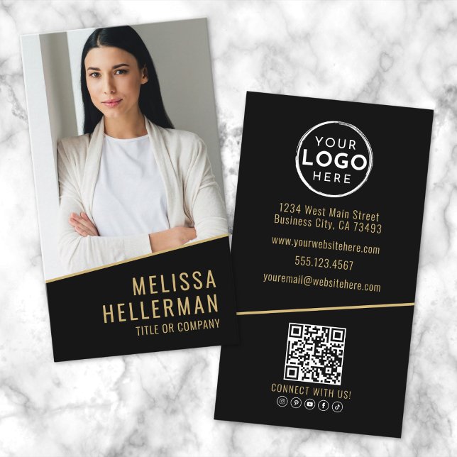 Black Gold Chic Real Estate Business Card (Black Gold Chic Real Estate Business Card)