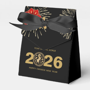 Black Gold Chinese New Year of the Horse Favour Box