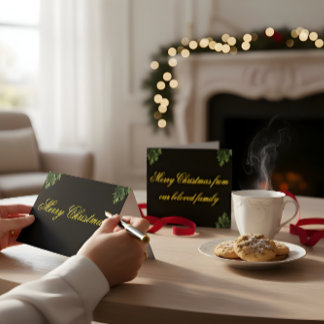 Black & Gold Christmas Card – Family to Family