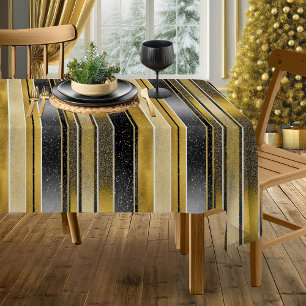 Black Gold Christmas Fa La La Pattern#27 ID1009 Tablecloth