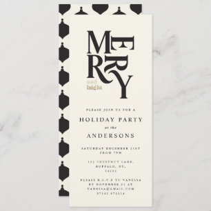 Black & gold Christmas holiday party invite