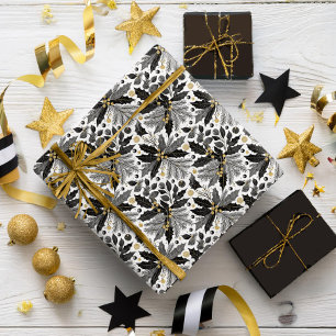 Black Gold Christmas Pattern#17 ID1009 Wrapping Paper