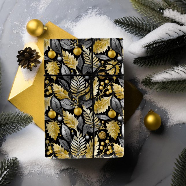 Black Gold Christmas Pattern#22 ID1009 Wrapping Paper (Creator Uploaded)
