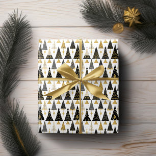 Black Gold Christmas Pattern#25 ID1009 Wrapping Paper