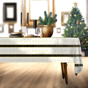 Black Gold Christmas Pattern#35 ID1009 Tablecloth