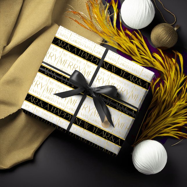 Black Gold Christmas Pattern#35 ID1009 Wrapping Paper (Creator Uploaded)