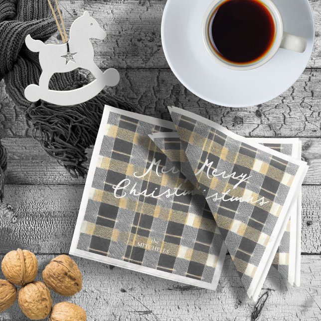 Black Gold Christmas Pattern#7 ID1009 Napkin (Creator Uploaded)