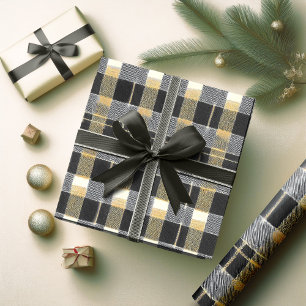 Black Gold Christmas Pattern#7 ID1009 Wrapping Paper