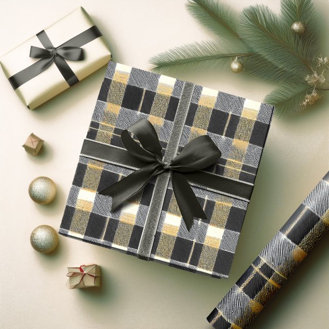 Black Gold Christmas Pattern#7 ID1009 Wrapping Paper (Creator Uploaded)