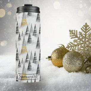 Black Gold Christmas Pattern#8 ID1009 Thermal Tumbler
