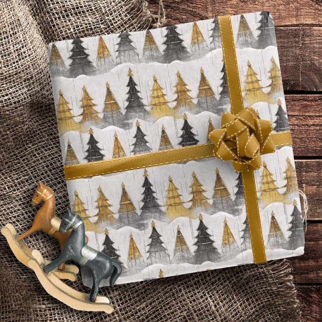 Black Gold Christmas Pattern#9 ID1009 Wrapping Paper (Creator Uploaded)