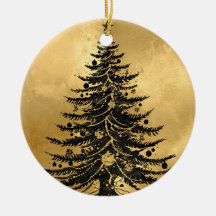 Black Gold Christmas Tree Ornament