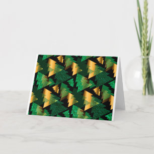 black gold christmas trees holiday card