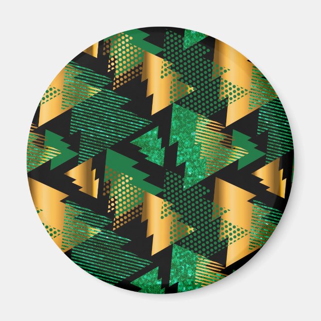 black gold christmas trees magnet (Front)