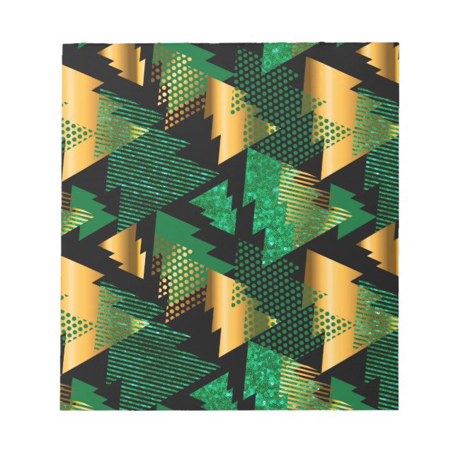 black gold christmas trees notepad (Front)